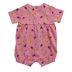 NWT Vintage Baby Bubble Romper Creeper New Girls 6 - 9 M Pink Butterfly Flower